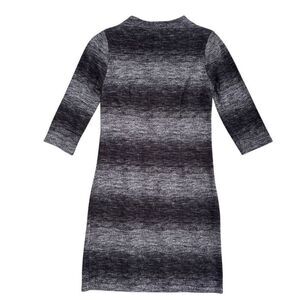 Cato Gray Charcoal Sheath Mini Dress Women Sz X-Small 3/4 Sleeve Back Zip Pleate